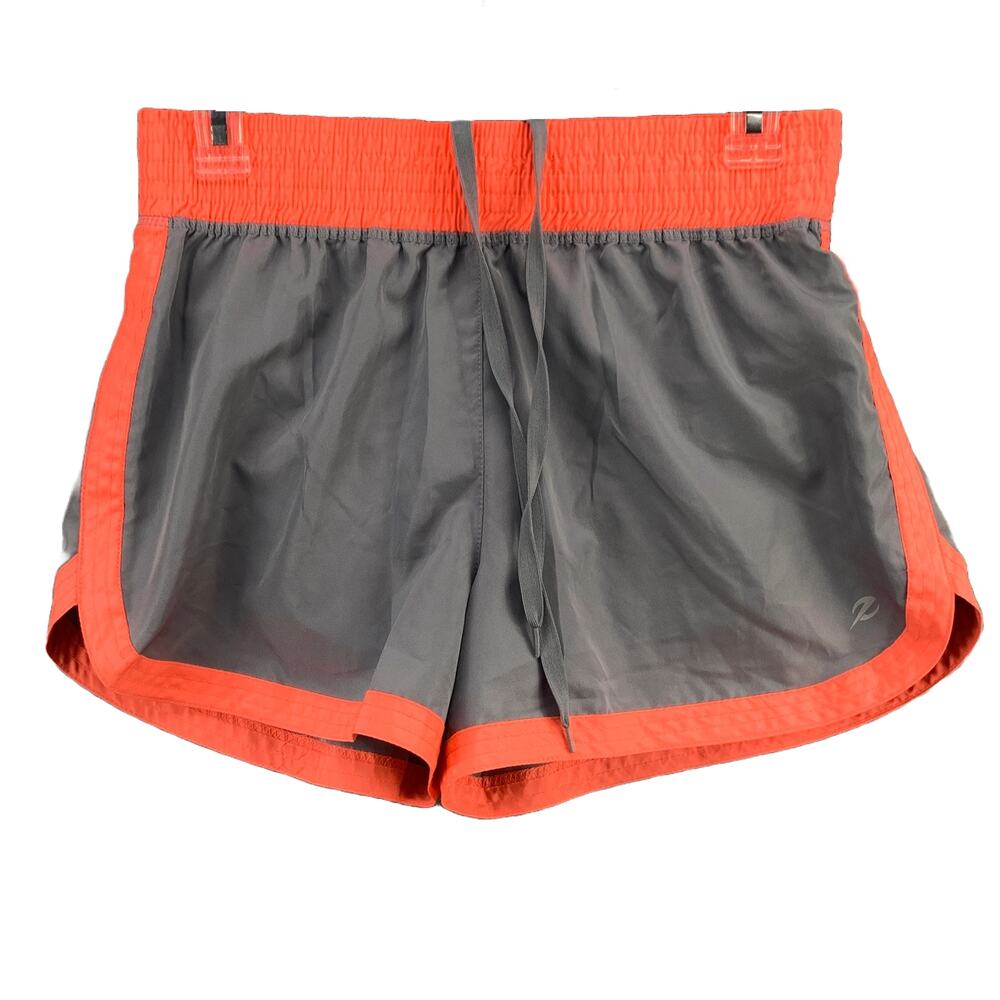 Energy Zone Active Running Shorts Small Womens Gray Coral Elastic Drawstring